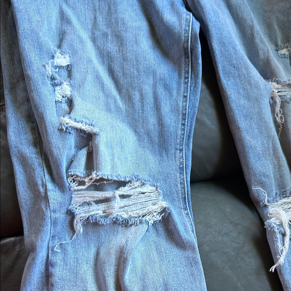 Altar'd State Light Blue Distressed Boyfriend Jeans - Picture 6 of 11